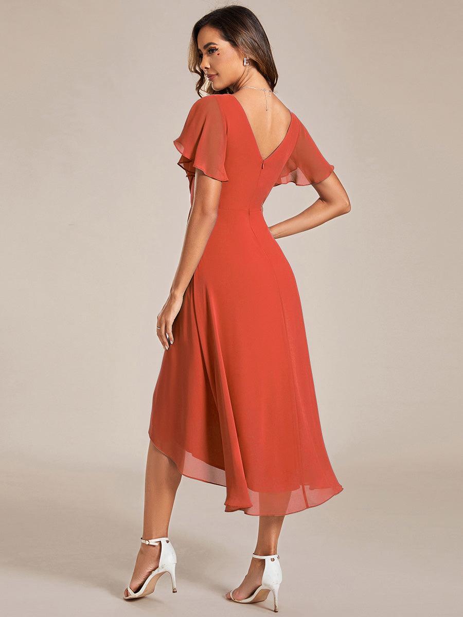 Robe Femme Coupe Fluide Col en V Élégante pour Invitée de Mariage