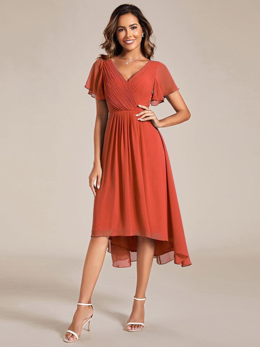 Robe Femme Coupe Fluide Col en V Élégante pour Invitée de Mariage