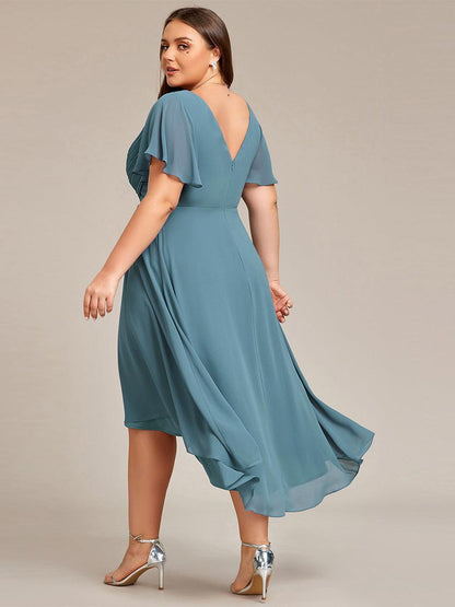 Robe Femme Coupe Fluide Col en V Élégante pour Invitée de Mariage