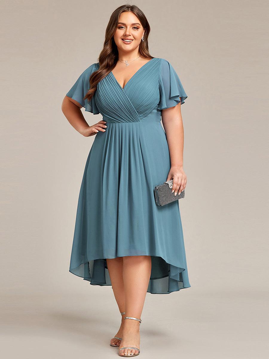 Robe Femme Coupe Fluide Col en V Élégante pour Invitée de Mariage