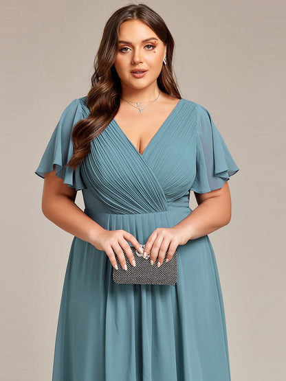 Robe Femme Coupe Fluide Col en V Élégante pour Invitée de Mariage