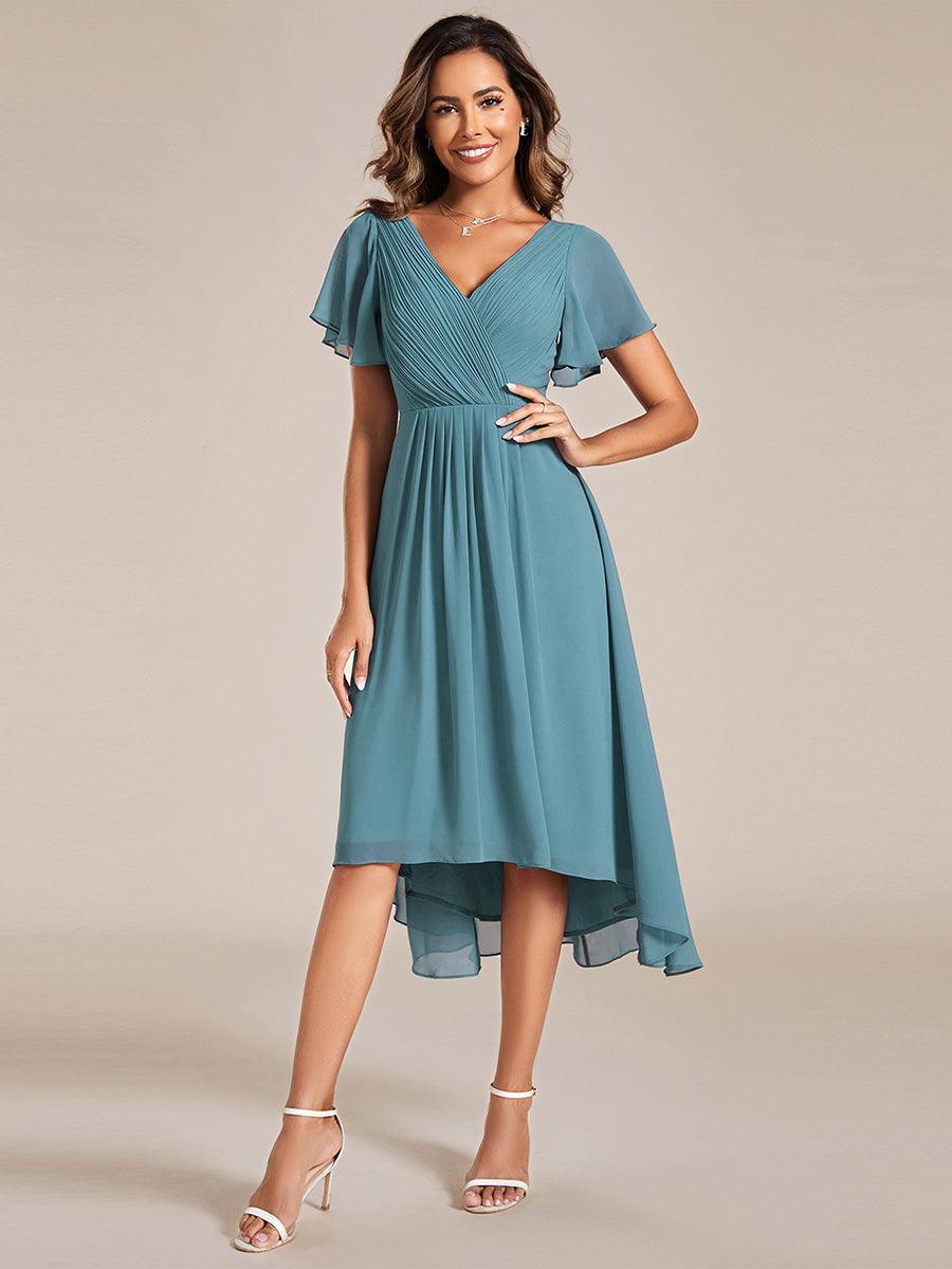 Robe Femme Coupe Fluide Col en V Élégante pour Invitée de Mariage