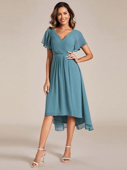Robe Femme Coupe Fluide Col en V Élégante pour Invitée de Mariage
