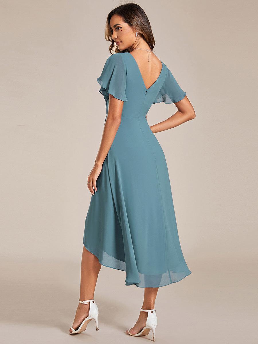 Robe Femme Coupe Fluide Col en V Élégante pour Invitée de Mariage