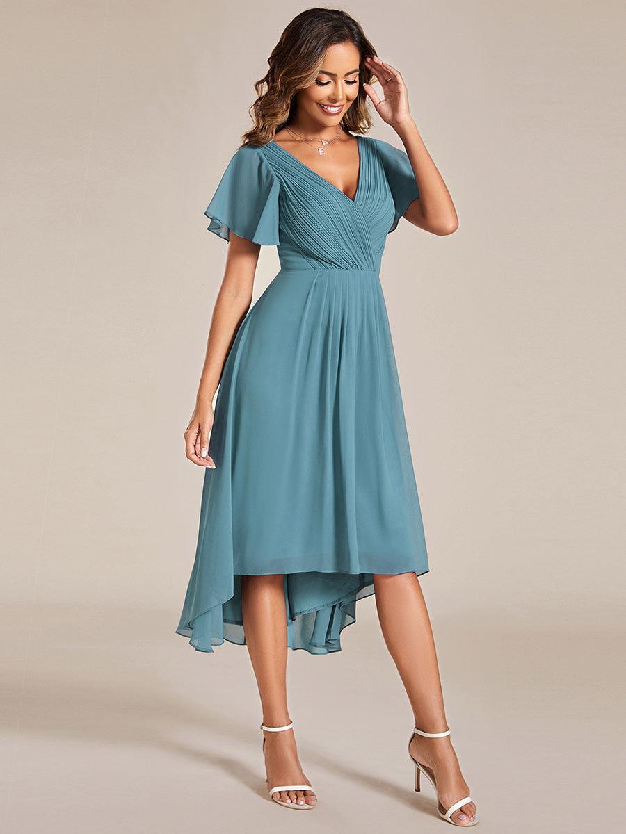 Robe Femme Coupe Fluide Col en V Élégante pour Invitée de Mariage