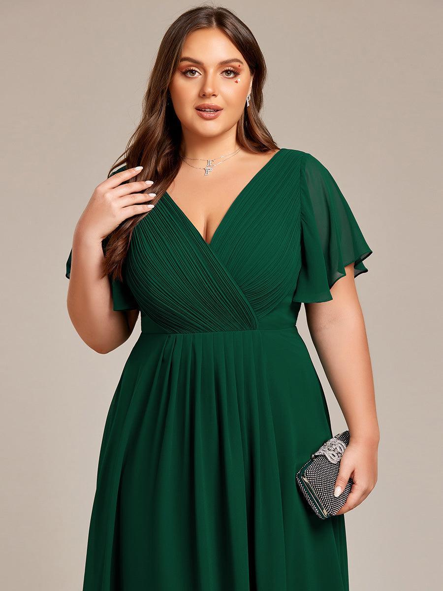 Robe Femme Coupe Fluide Col en V Élégante pour Invitée de Mariage