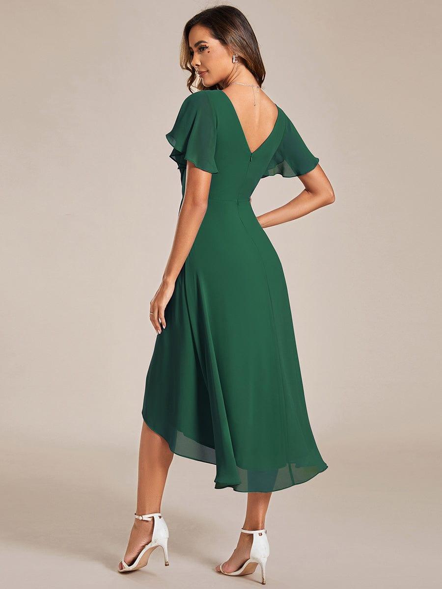 Robe Femme Coupe Fluide Col en V Élégante pour Invitée de Mariage