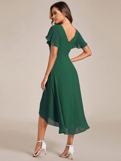 Robe Femme Coupe Fluide Col en V Élégante pour Invitée de Mariage