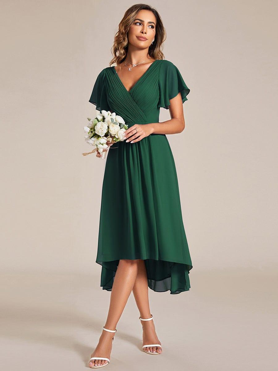 Robe Femme Coupe Fluide Col en V Élégante pour Invitée de Mariage