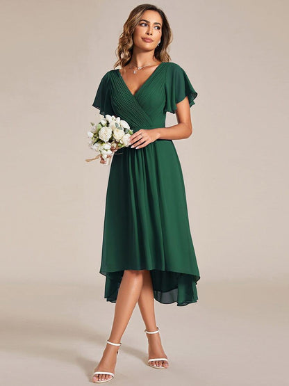 Robe Femme Coupe Fluide Col en V Élégante pour Invitée de Mariage