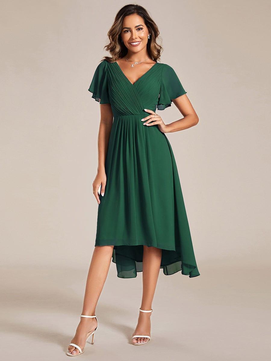 Robe Femme Coupe Fluide Col en V Élégante pour Invitée de Mariage