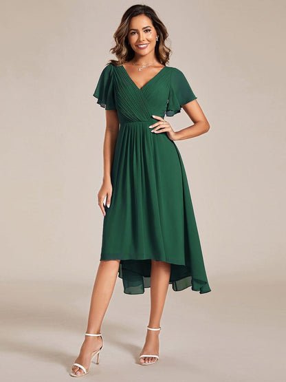 Robe Femme Coupe Fluide Col en V Élégante pour Invitée de Mariage