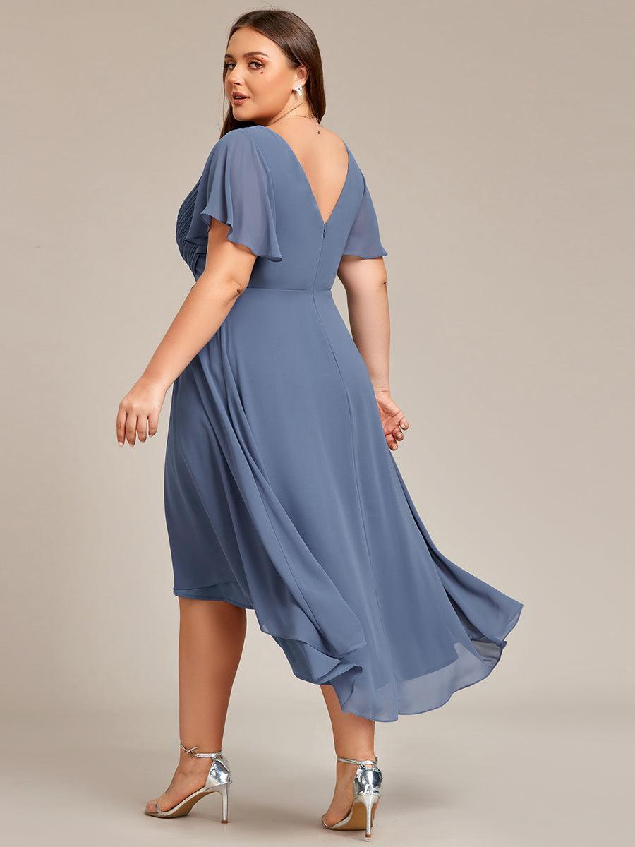 Robe Femme Coupe Fluide Col en V Élégante pour Invitée de Mariage