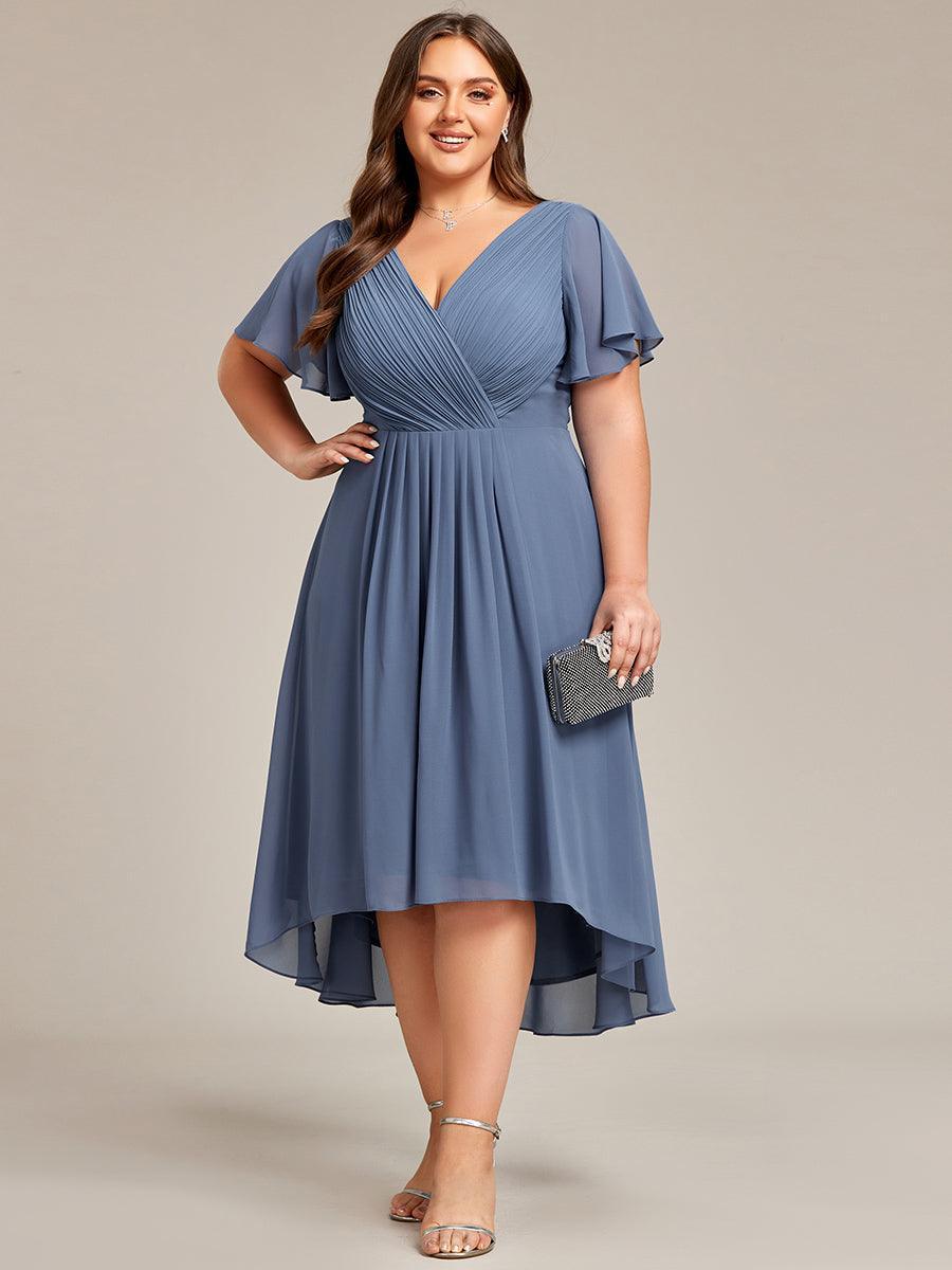 Robe Femme Coupe Fluide Col en V Élégante pour Invitée de Mariage