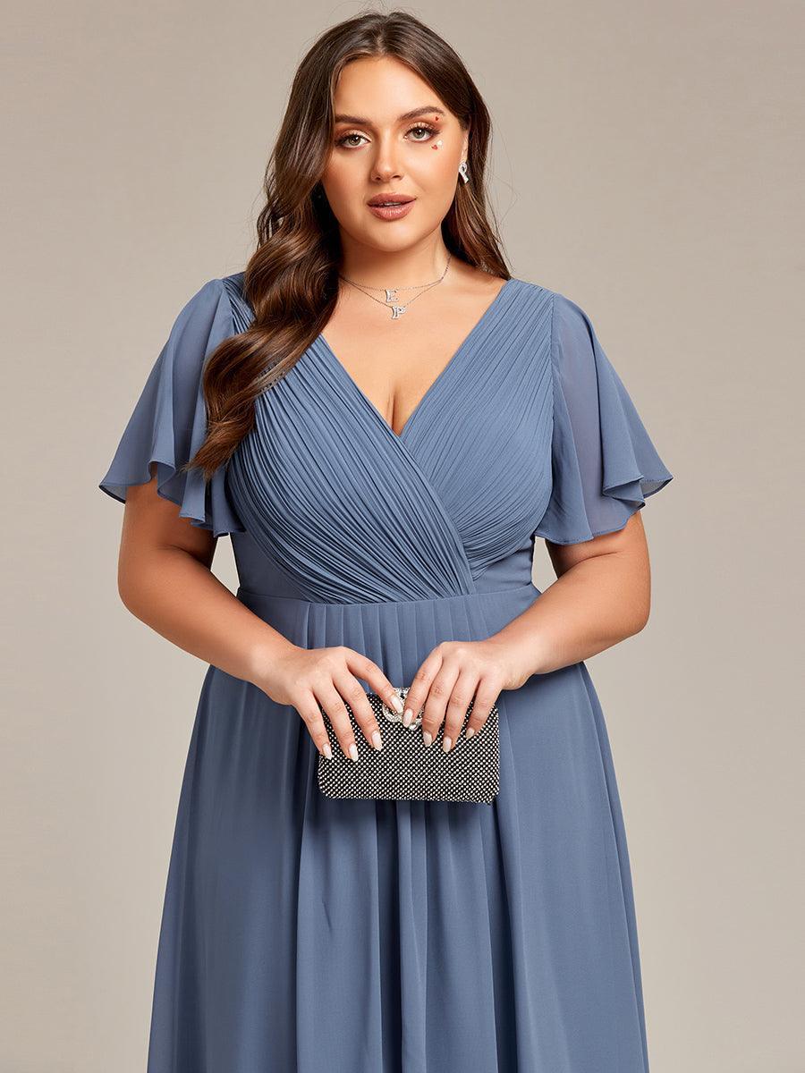 Robe Femme Coupe Fluide Col en V Élégante pour Invitée de Mariage