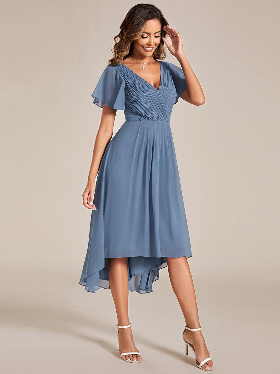 Robe Femme Coupe Fluide Col en V Élégante pour Invitée de Mariage