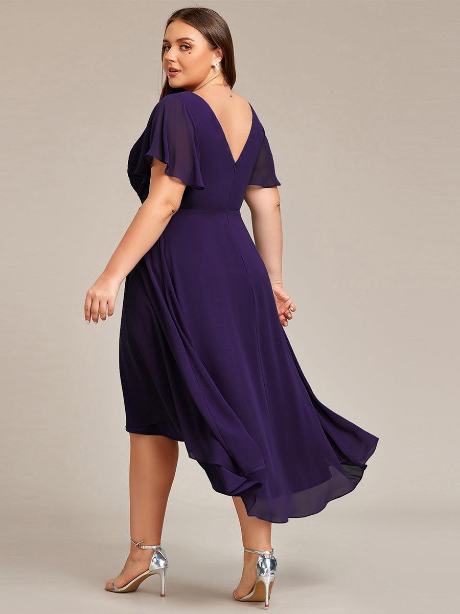Robe Femme Coupe Fluide Col en V Élégante pour Invitée de Mariage