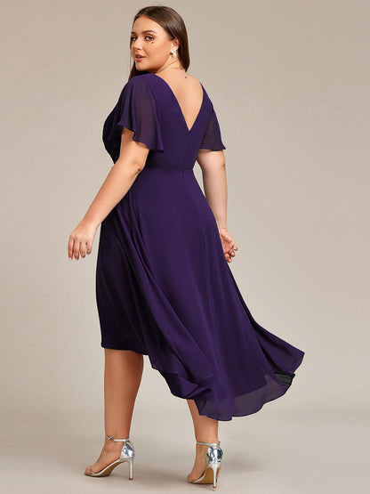 Robe Femme Coupe Fluide Col en V Élégante pour Invitée de Mariage