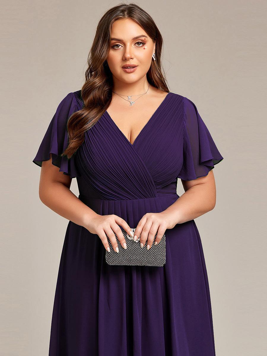 Robe Femme Coupe Fluide Col en V Élégante pour Invitée de Mariage