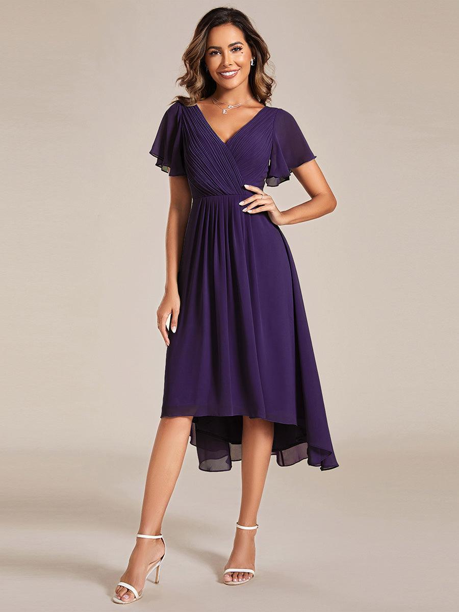 Robe Femme Coupe Fluide Col en V Élégante pour Invitée de Mariage