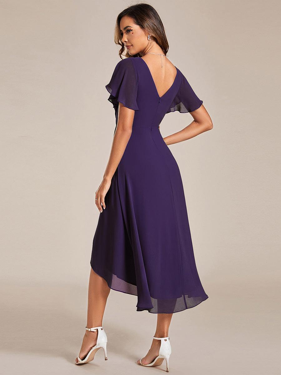 Robe Femme Coupe Fluide Col en V Élégante pour Invitée de Mariage