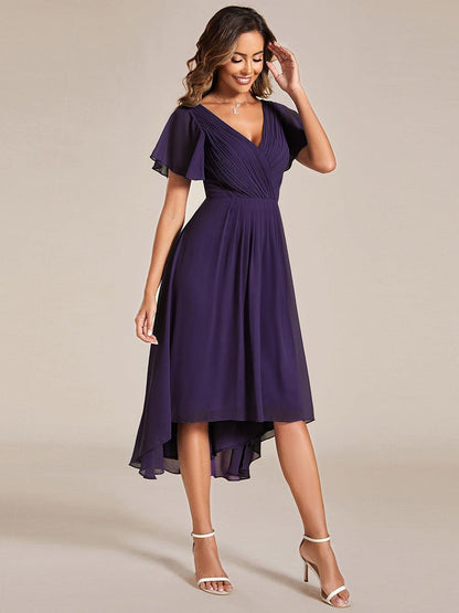 Robe Femme Coupe Fluide Col en V Élégante pour Invitée de Mariage