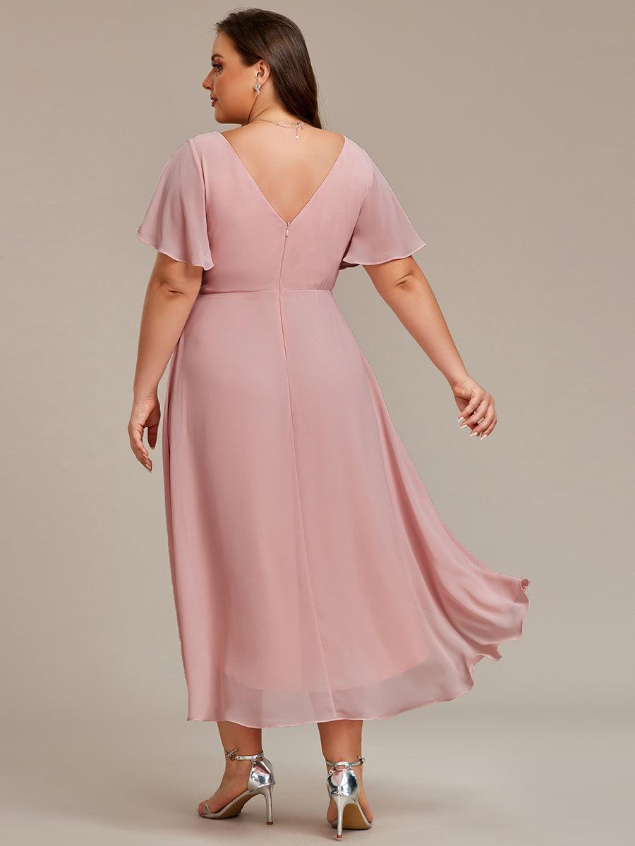 Robe Femme Coupe Fluide Col en V Élégante pour Invitée de Mariage