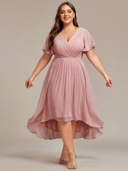 Robe Femme Coupe Fluide Col en V Élégante pour Invitée de Mariage