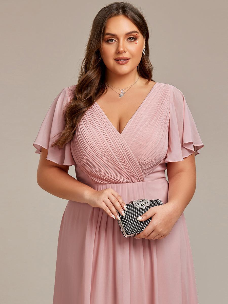 Robe Femme Coupe Fluide Col en V Élégante pour Invitée de Mariage