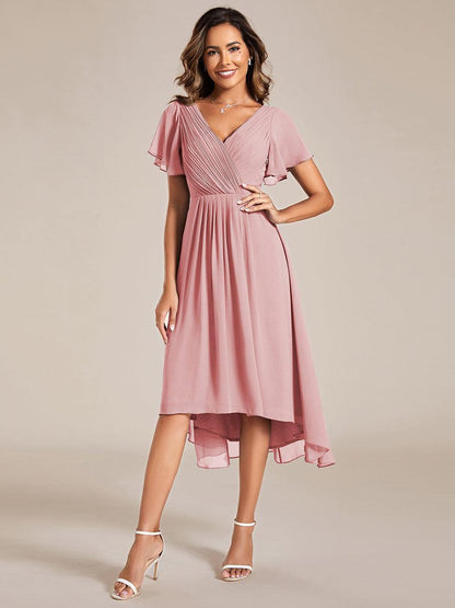 Robe Femme Coupe Fluide Col en V Élégante pour Invitée de Mariage