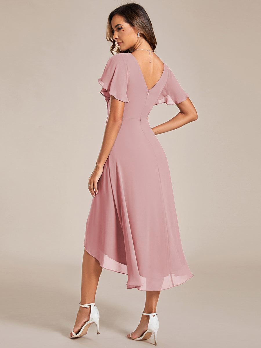 Robe Femme Coupe Fluide Col en V Élégante pour Invitée de Mariage