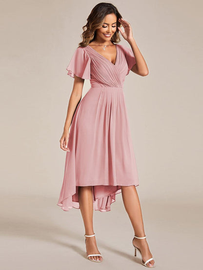 Robe Femme Coupe Fluide Col en V Élégante pour Invitée de Mariage