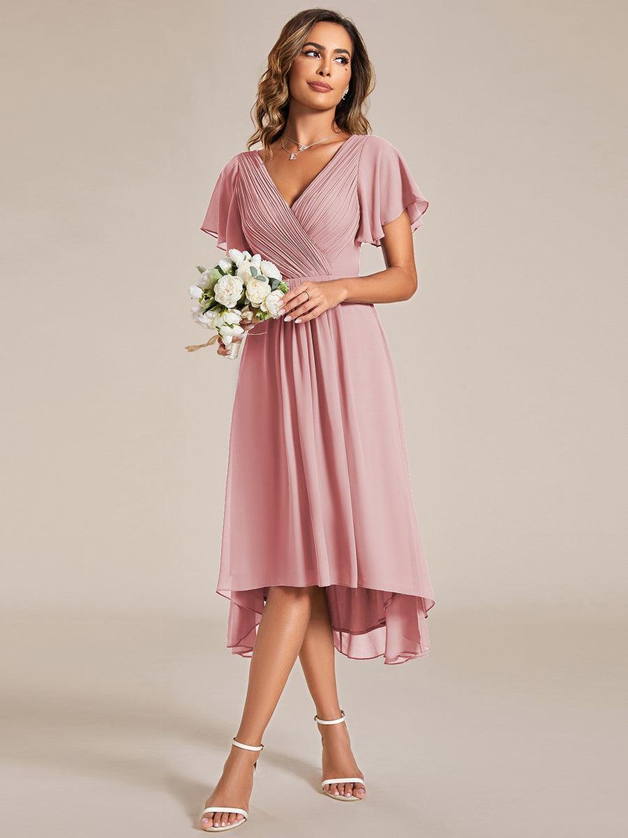 Robe Femme Coupe Fluide Col en V Élégante pour Invitée de Mariage