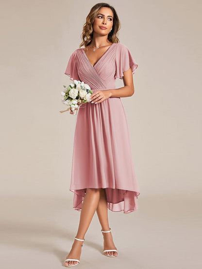 Robe Femme Coupe Fluide Col en V Élégante pour Invitée de Mariage