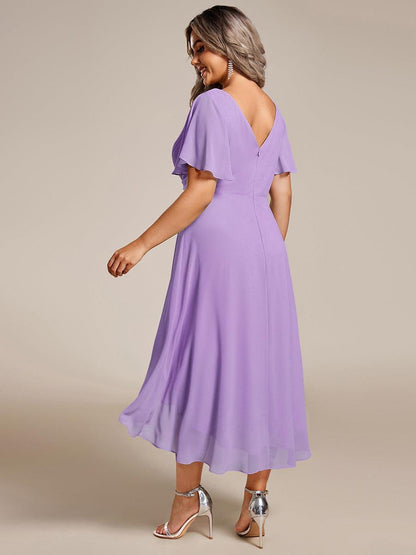 Robe Femme Coupe Fluide Col en V Élégante pour Invitée de Mariage