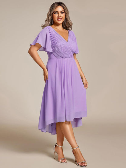 Robe Femme Coupe Fluide Col en V Élégante pour Invitée de Mariage
