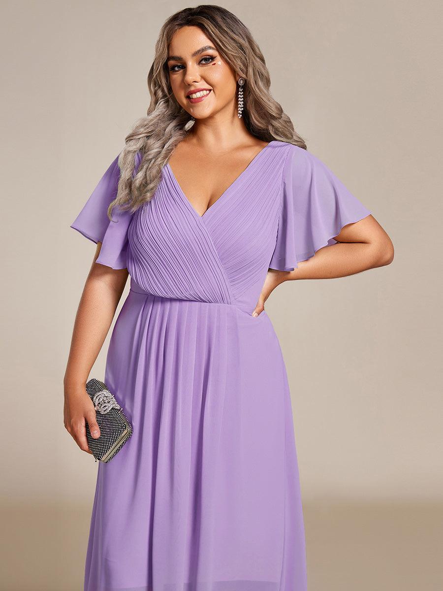 Robe Femme Coupe Fluide Col en V Élégante pour Invitée de Mariage