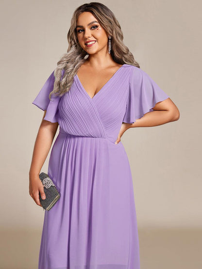 Robe Femme Coupe Fluide Col en V Élégante pour Invitée de Mariage