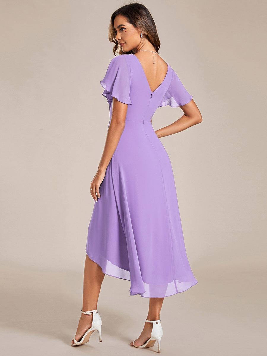 Robe Femme Coupe Fluide Col en V Élégante pour Invitée de Mariage