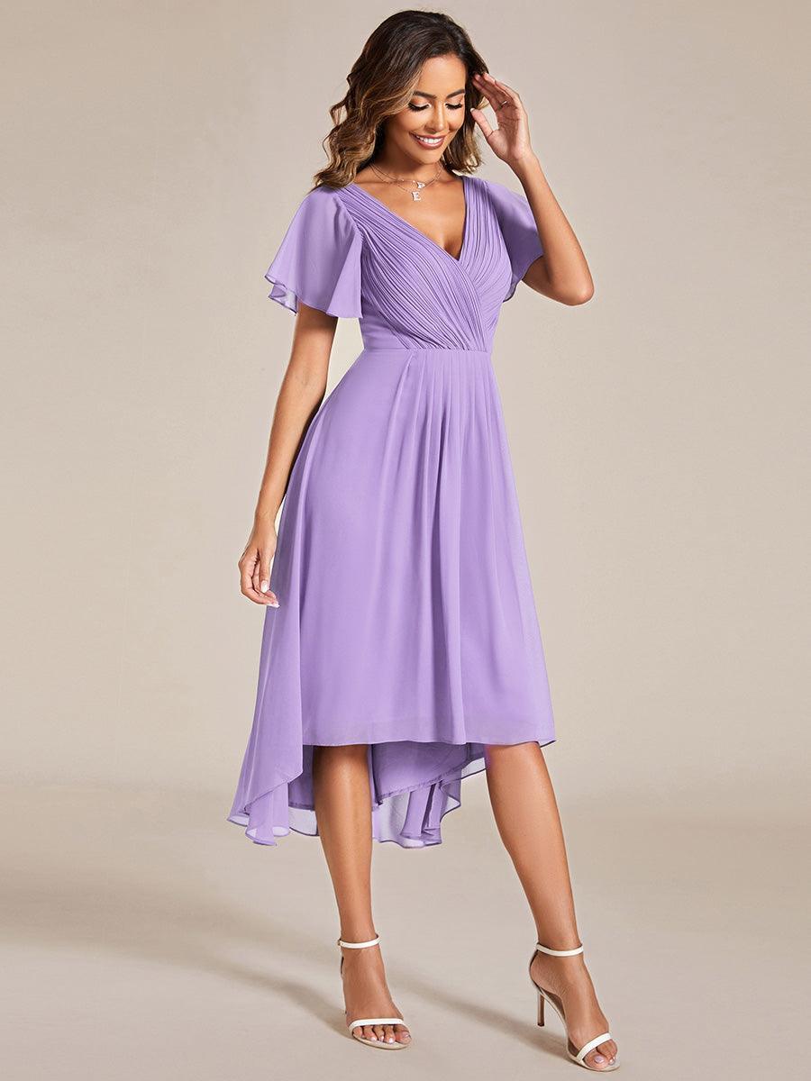 Robe Femme Coupe Fluide Col en V Élégante pour Invitée de Mariage