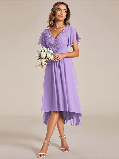 Robe Femme Coupe Fluide Col en V Élégante pour Invitée de Mariage