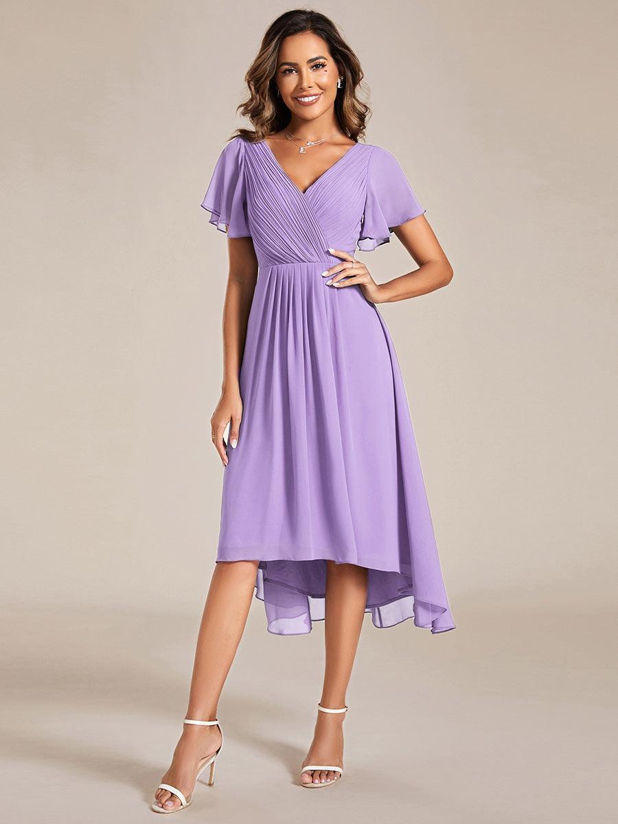 Robe Femme Coupe Fluide Col en V Élégante pour Invitée de Mariage
