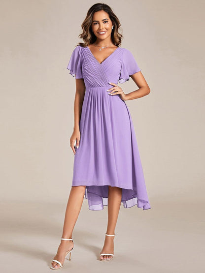 Robe Femme Coupe Fluide Col en V Élégante pour Invitée de Mariage