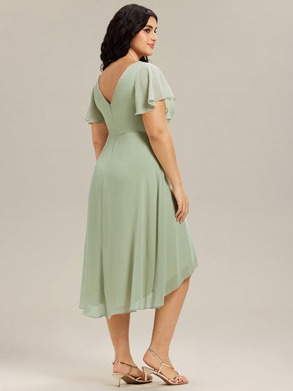 Robe Femme Coupe Fluide Col en V Élégante pour Invitée de Mariage