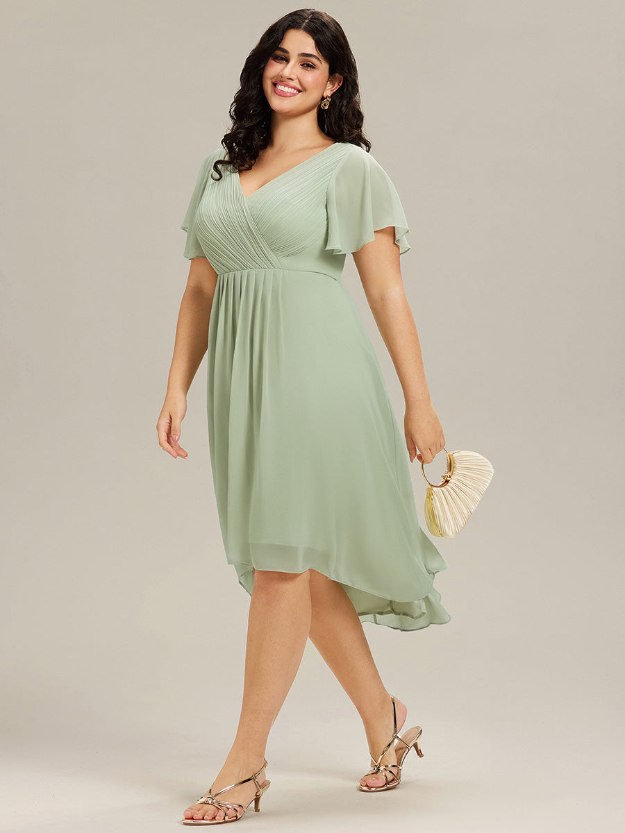 Robe Femme Coupe Fluide Col en V Élégante pour Invitée de Mariage