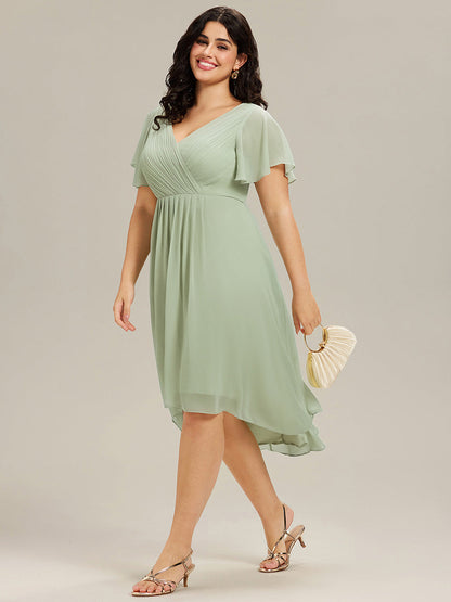 Robe Femme Coupe Fluide Col en V Élégante pour Invitée de Mariage