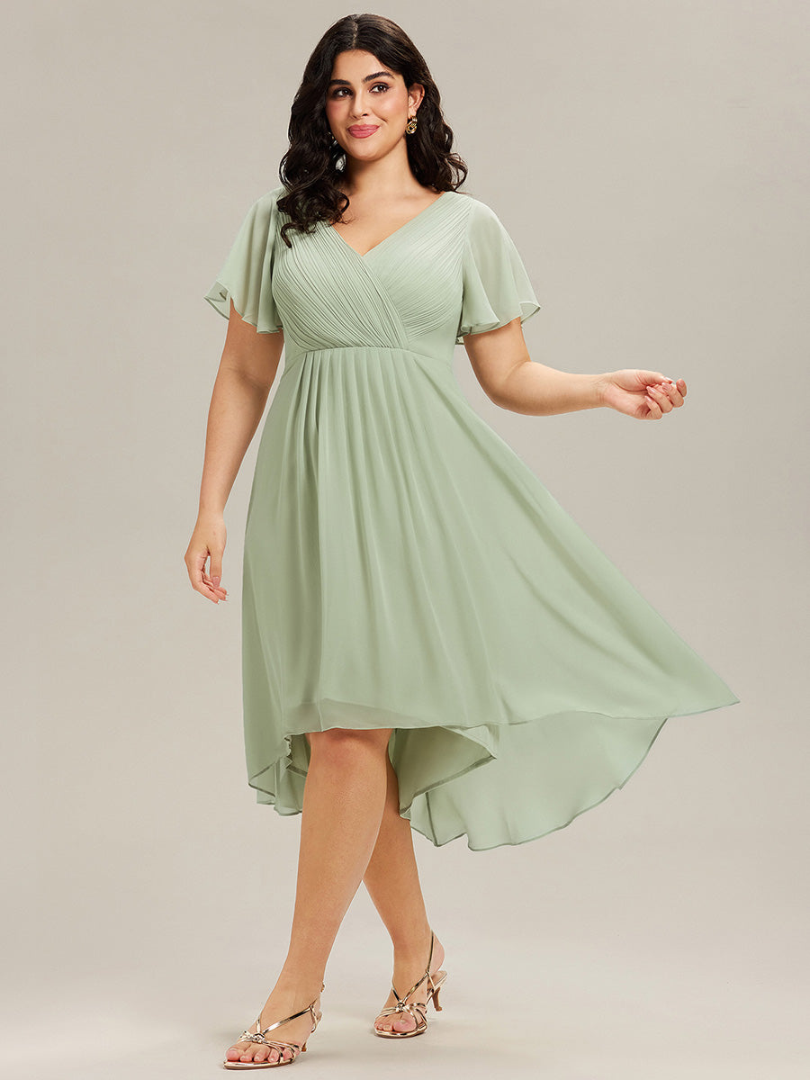 Robe Femme Coupe Fluide Col en V Élégante pour Invitée de Mariage