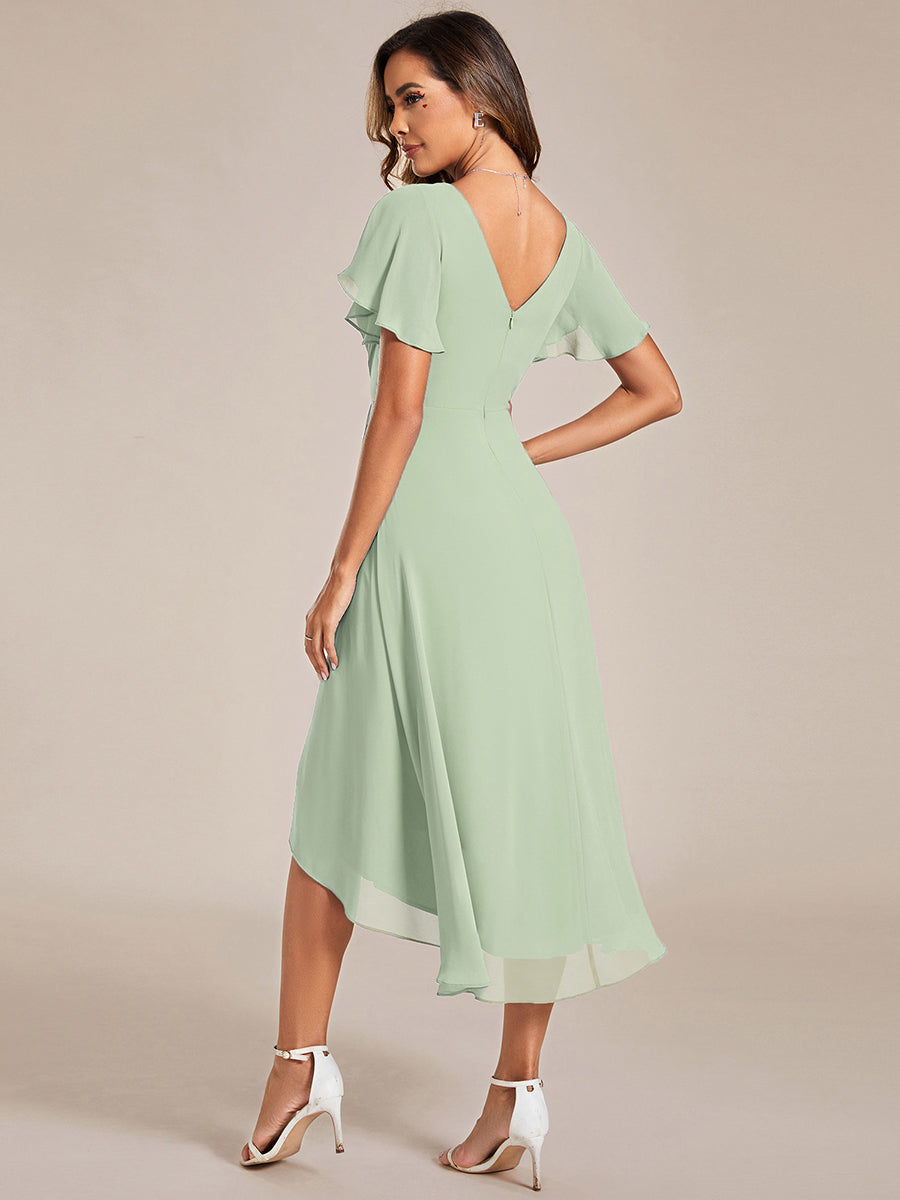 Robe Femme Coupe Fluide Col en V Élégante pour Invitée de Mariage