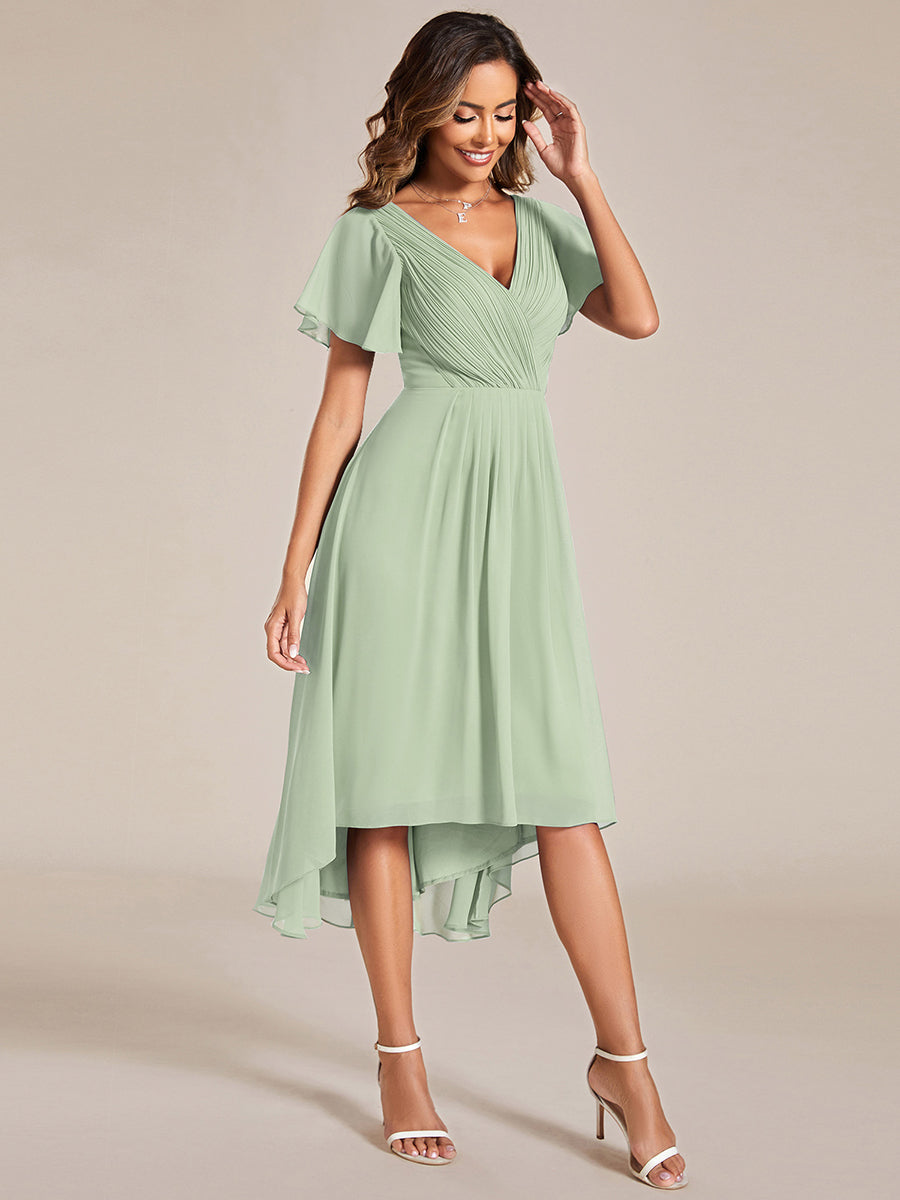 Robe Femme Coupe Fluide Col en V Élégante pour Invitée de Mariage