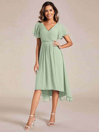 Robe Femme Coupe Fluide Col en V Élégante pour Invitée de Mariage